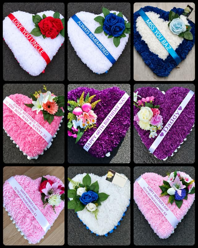 Closed-heart tributes handmade by Peaceful Petals